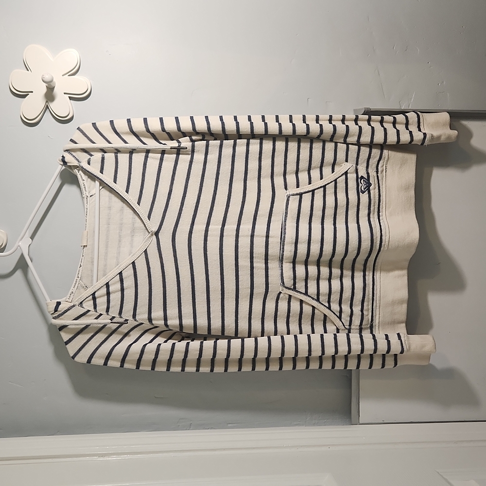 Roxy Sweater Small blue and cream